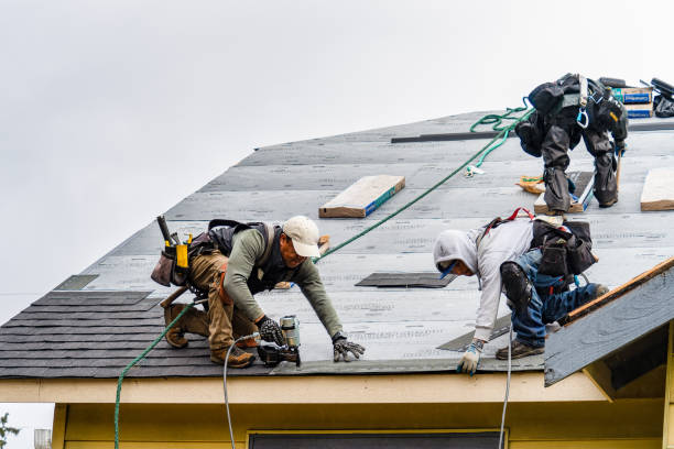 Professional Gutter Installation technician working in La Fayette, NY